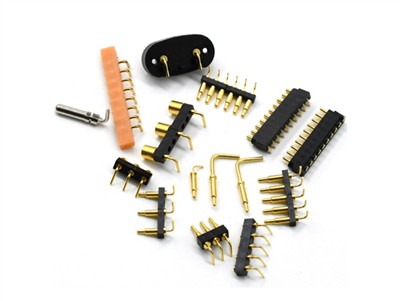 Gason ak Fi Dwa Angle Pogo Pin Connector